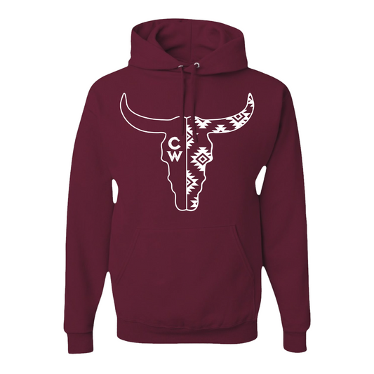 CW STEER HOODIE MAROON